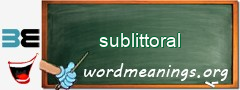 WordMeaning blackboard for sublittoral